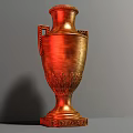 Gold Award Trophy With Decorative Handles And Intricate Base Design