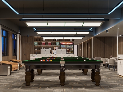 Modern Billiard Room 3d model