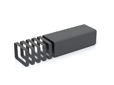 Modern Black Stool with Hollow Square Structure and Minimalist Design for Home Use 3d model