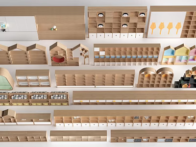 Wooden Decorative Cabinets With Various Designs For Home Storage And Display Units 3d model