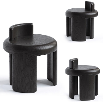 Italy MEZZO Dressing Stool Round Stool Low Stool Shoe Changing Stool Sofa Stool Children's Stool 3d model