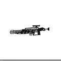 Heavy Sniper Rifle With Tripod Mount Green Illuminated Parts And Scope
