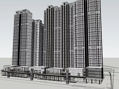 High Rise Residential Building Complex With Modern Architectural Design And Multiple Towers 3d model
