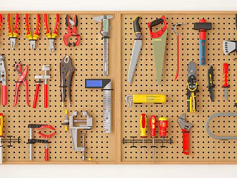 Modern hardware tools screwdriver auto repair tools display wall repair tools 3d model
