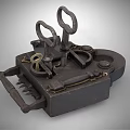 Antique Iron Door Handle With Intricate Traditional Lock Mechanism Design