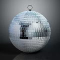 Silver Spherical Furniture Decor Accessory With Mirrored Tiles And Hanging Hook For Interior Decoration