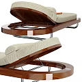 Modern Lounge Chair with Beige Cushion Wooden Frame Orange Towel Metal Legs and Comfortable Design