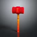 Red Hammer with 8LB Label On Red Head And Yellow Red Striped Handle