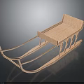 Handmade Wooden Sled With Sturdy Frame Structure And Traditional Outdoor Design