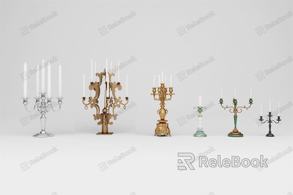 European Style Candlestick Nostalgic Three-head Five-head Alloy Candlestick Decoration Creative Birthday Party Romantic Wedding Candlelight Dinner model