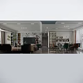 Modern Living Room With Beige Sofa Brown Geometric Art White Cabinets Washing Machine And Curtains