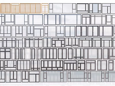 Various Styles And Different Materials Of Windows And Doors Design 3d model