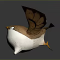 Paper Crafted Bird with Brown Wings White Belly and Expressive Eyes