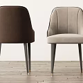 Modern Upholstered Dining Chairs With Curved Backrest And Dark Metal Legs