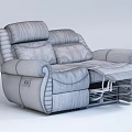 American-style Recliner Multi-functional Leather Two-Seat Casual Sofa 3d model