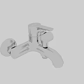 Modern Polished Chrome Bathroom Faucet With Single Handle Wall Mount Design