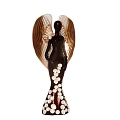 Decorative Angel Statue Black Body With Brown Wings And White Polka Dot Dress