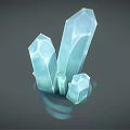 Blue Crystal Decorative Ornament Set Featuring Geometric Column Shapes for Home Decor