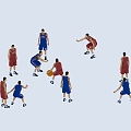 People basketball people many people group people 3d model