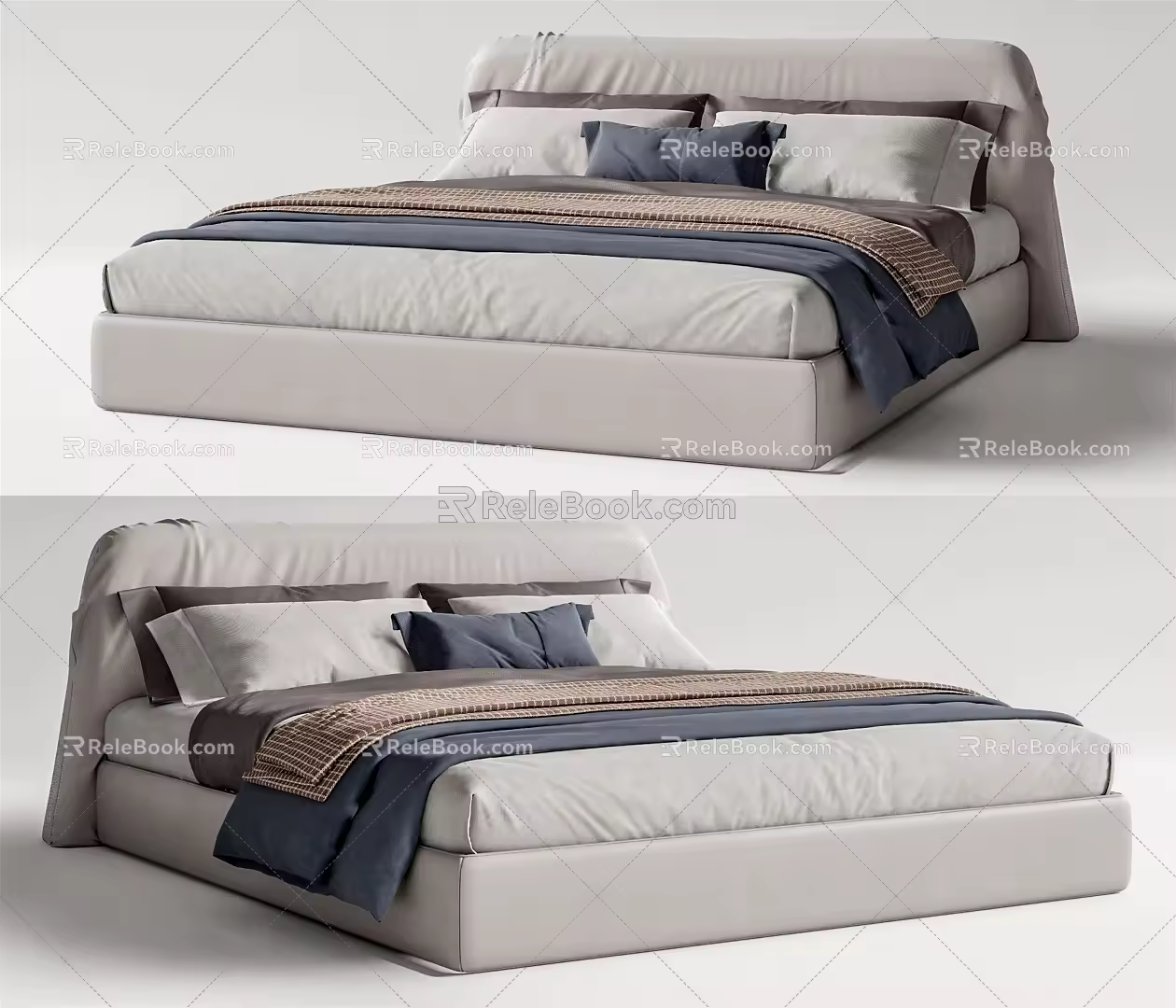 Modern Double Bed 3d model