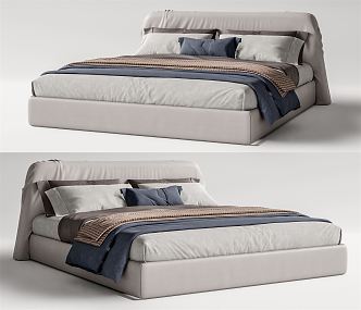 Modern Double Bed 3d model