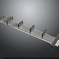 Industrial Conveyor Belt Structure With Support Pillars And Metal Frame