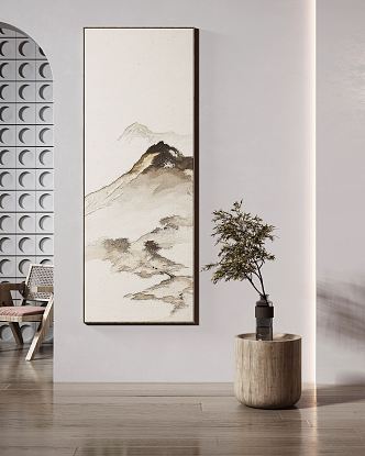 New Chinese Landscape Painting Decorative Painting 3d model