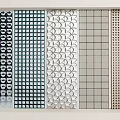 Decorative Wall Panels Featuring Five Different Geometric Patterns And Colors