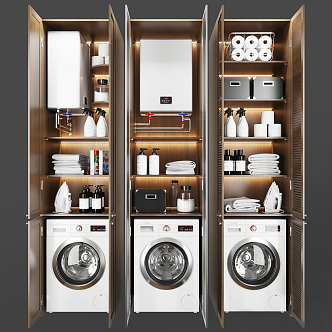 Modern Washing Machine Laundry Cabinet Water Heater Balcony Cabinet 3d model