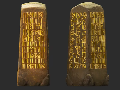 Stone Tablet Runestone Dwarf Rune Stone Ancient Stone Tablet Mantra Stone Tablet Runestone Dwarf Rune Stone Ancient Stone Tablet Mantra Stone Tablet 3d model