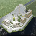 Modern Hilltop Office Building Complex With Lush Forest Surroundings And Road Access