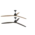 Modern Ceiling Fan Chandelier With Wooden Blades And Black Metal Structure Design