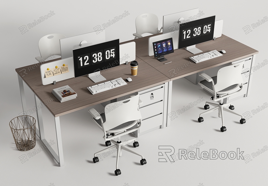 Modern Office Desk and Chair Office Desk and Chair Combination Staff Desk Computer Desk model