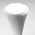 Modern White Column Featuring Spiral Texture And Smooth Top Base Design 3d model