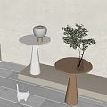 Side table metal side round small coffee table lamp vase 3d model