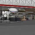 Eurasian Supermarket Entrance And Well Lit Interior With Shelves Grocery Items