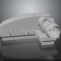 White Industrial Plastic Component With Circular Port And Structural Protrusions For Mechanical Equipment