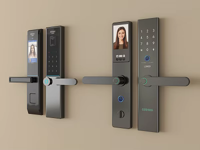 Smart Door Locks With Digital Keypad Camera Display And Biometric Access Features 3d model