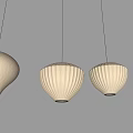 Modern Minimalist White Pendant Lights With Diamond Pattern And Vertical Striped Design 3d model