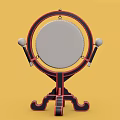 Traditional Chinese Musical Instrument Drum With Red Stand And White Drumhead