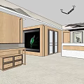 Modern Interior Design With Yellow Chairs Wooden Round Table Tree Branch Decoration And Grid Door