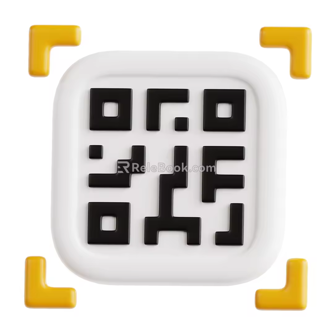 Modern QR Code Cartoon QR Code 3d model