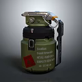 Military Combat Hand Grenade M7A1 Green With Black Grip And Danger Blast Label