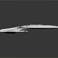 Sleek Futuristic Interstellar Spaceship With White Hull And Colorful Engine Details