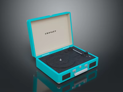 Crosley Portable Blue Turntable Electronic Appliance With Vinyl Record Playing Function 3d model
