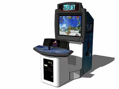 Atari Arcade Game Machine With Classic Game Screen And Control Panel 3d model