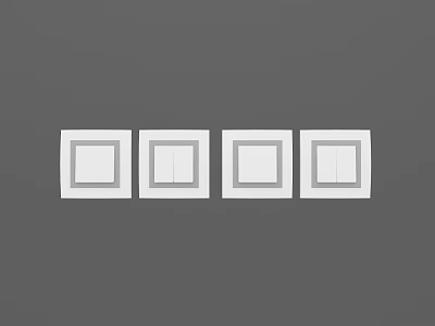 White switch panel 3d model