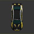 Yellow And Black Racing Car With Rear Spoiler Number 30 And Koni Logo