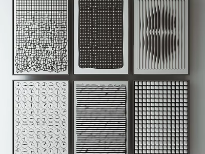 Decorative Wall Panels Featuring Six Different Textured And Geometric Patterns 3d model