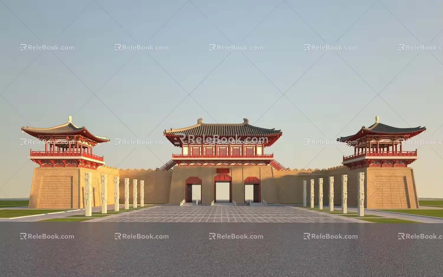 Architecture and Outdoor Architecture Ancient Architecture Imitation Tang Style Architecture 3d model